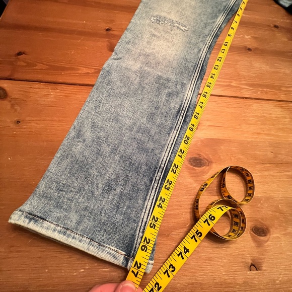 Mens Allsaints Blue Acid Wash Cigarette Jean 32 waist 27 length - Picture 2 of 6